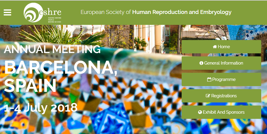 Maia sera au congrès de l’ESHRE du 2 au 4 juillet 2018 à Barcelone Maia sera au congrès de l’ESHRE du 2 au 4 juillet 2018 à Barcelone