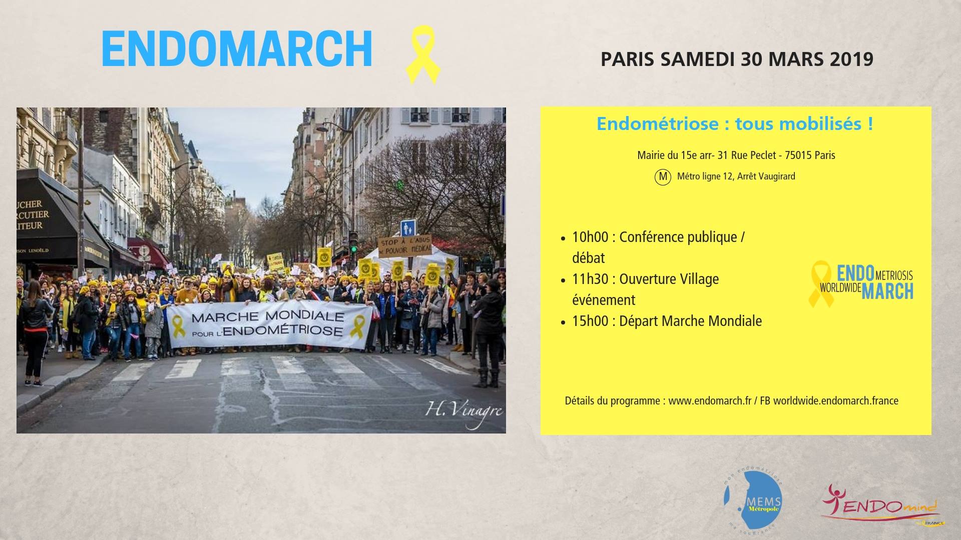 Marche Contre l’Endométriose le samedi 30 Mars 2019 Marche Contre l’Endométriose le samedi 30 Mars 2019